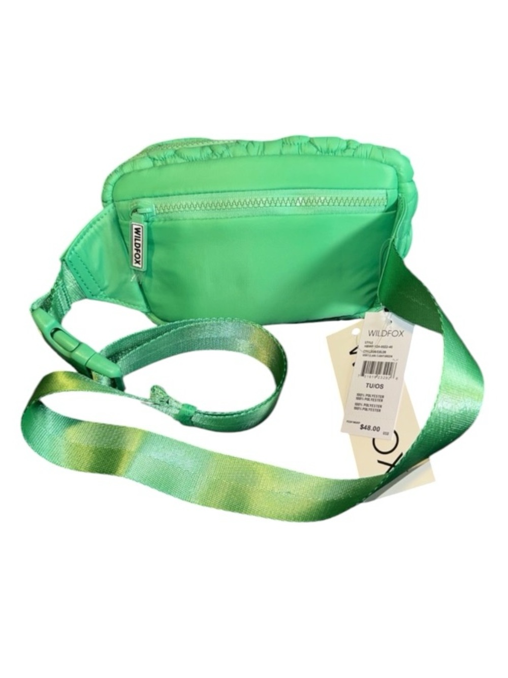 NWT Wildfox Green Quilted Floral Crossbody Pouch - Picture 3 of 5